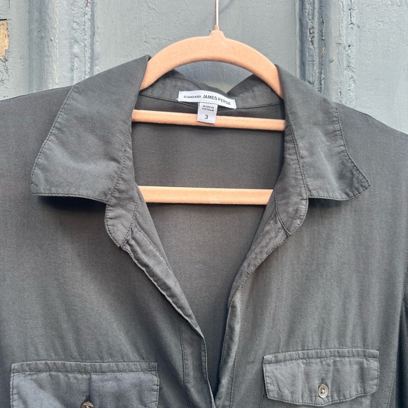 James Perse Sheer Slub Side Panel Shirt, size “3” (L) - Picture 6 of 11